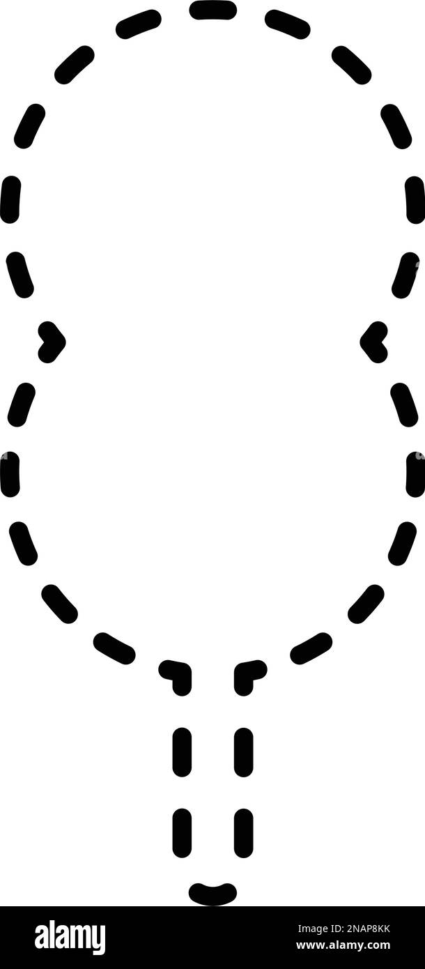 Tracing lines dotted tree outline shape for preschool and kindergarten