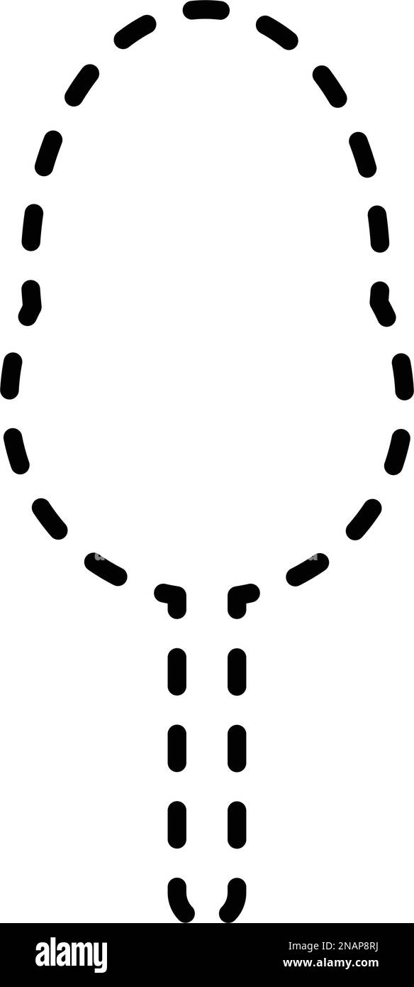 Tracing lines dotted tree outline shape for preschool and kindergarten