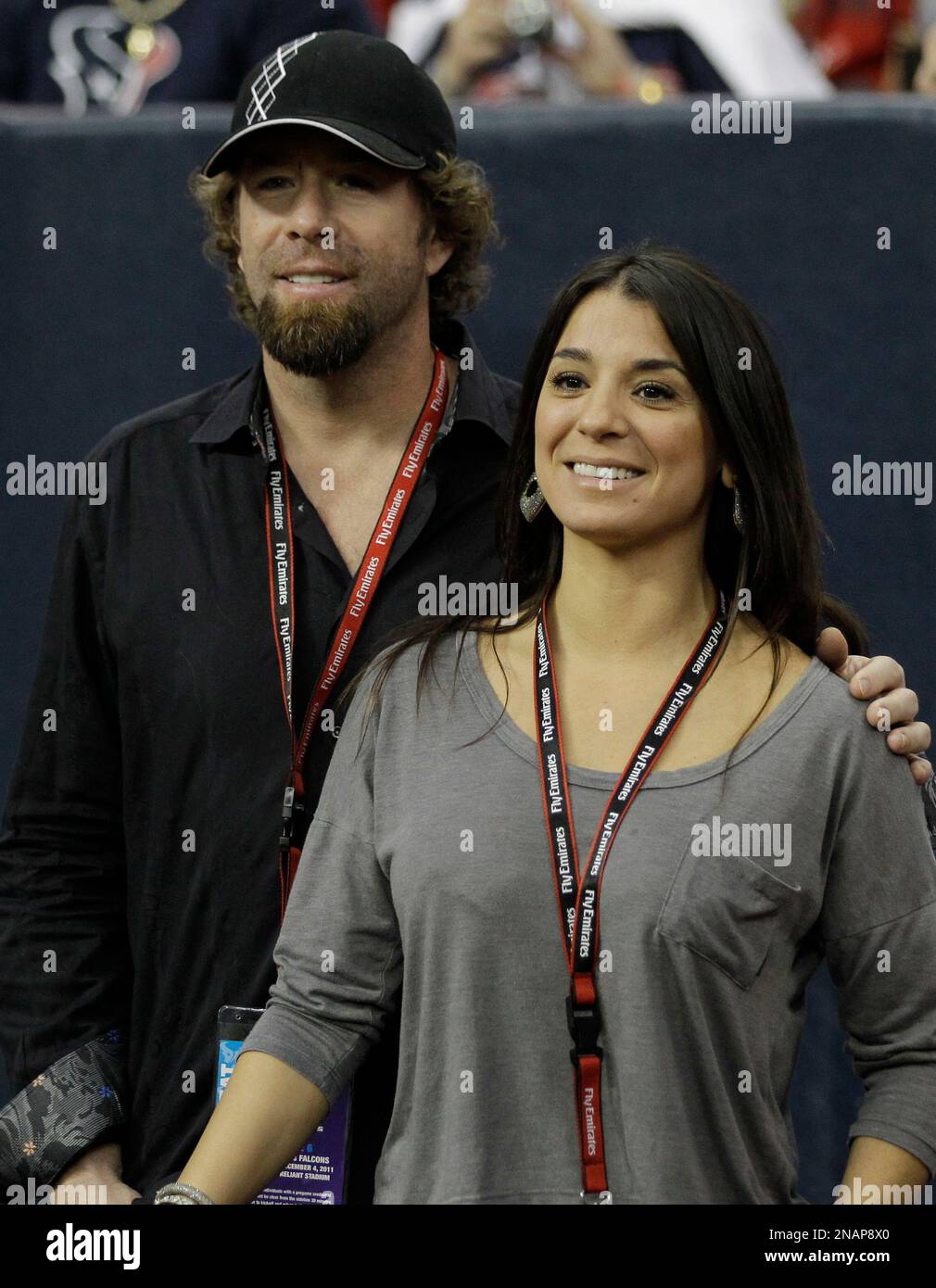 Former Houston Astros star Jeff Bagwell and his girlfriend Rachel Brown at  a Houston Texans NFL football game against the Atlanta Falcons Sunday, Dec.  4, 2011, in Houston. (AP Photo/David J. Phillip
