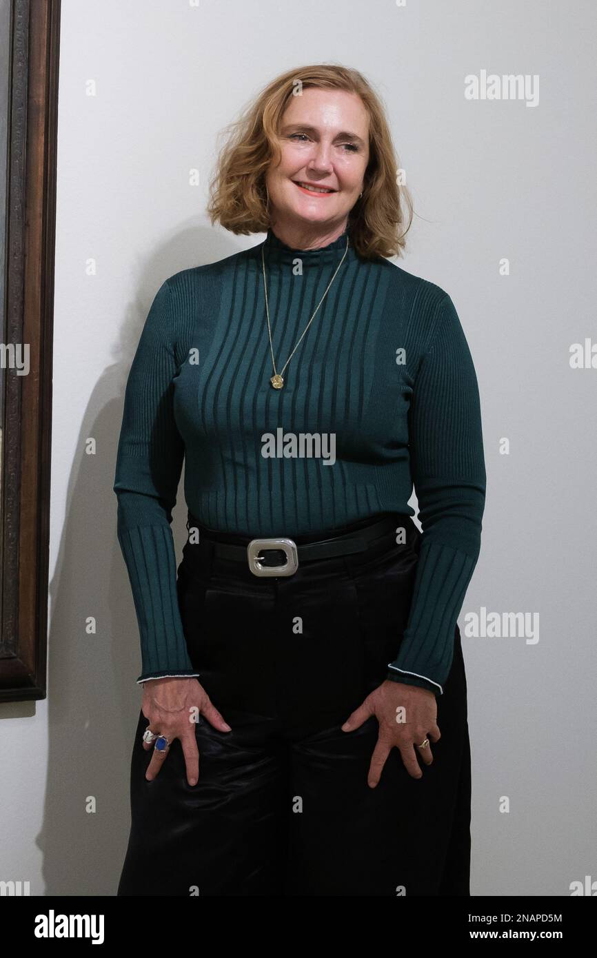 Madrid, Spain. 13th Feb, 2023. Francesca Thyssen-Bornemisza poses during the presentation of the Lucian Freud exhibition at the Thyssen-Bornemisza museum in Madrid. Credit: SOPA Images Limited/Alamy Live News Stock Photo