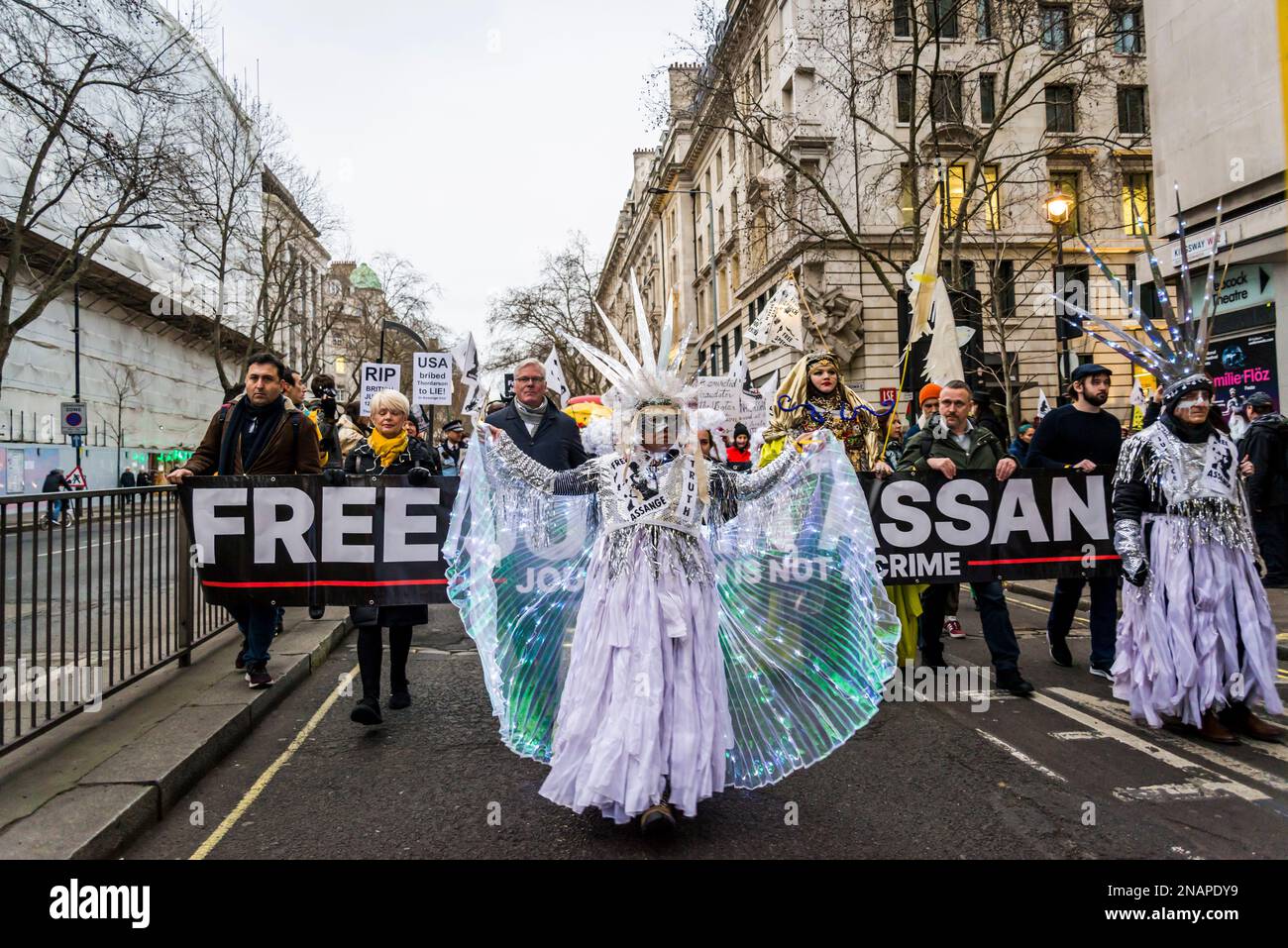 Thousands Hold 'Night Carnival' To Free Julian Assange 