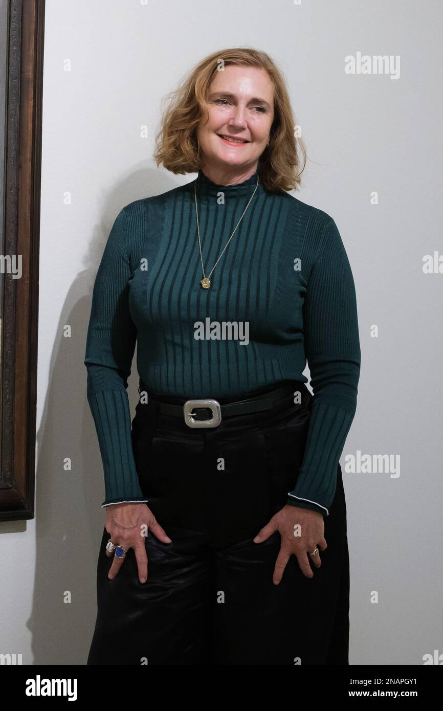 Francesca Thyssen-Bornemisza poses during the presentation of the Lucian Freud exhibition at the Thyssen-Bornemisza museum in Madrid. (Photo by Atilano Garcia / SOPA Images/Sipa USA) Stock Photo