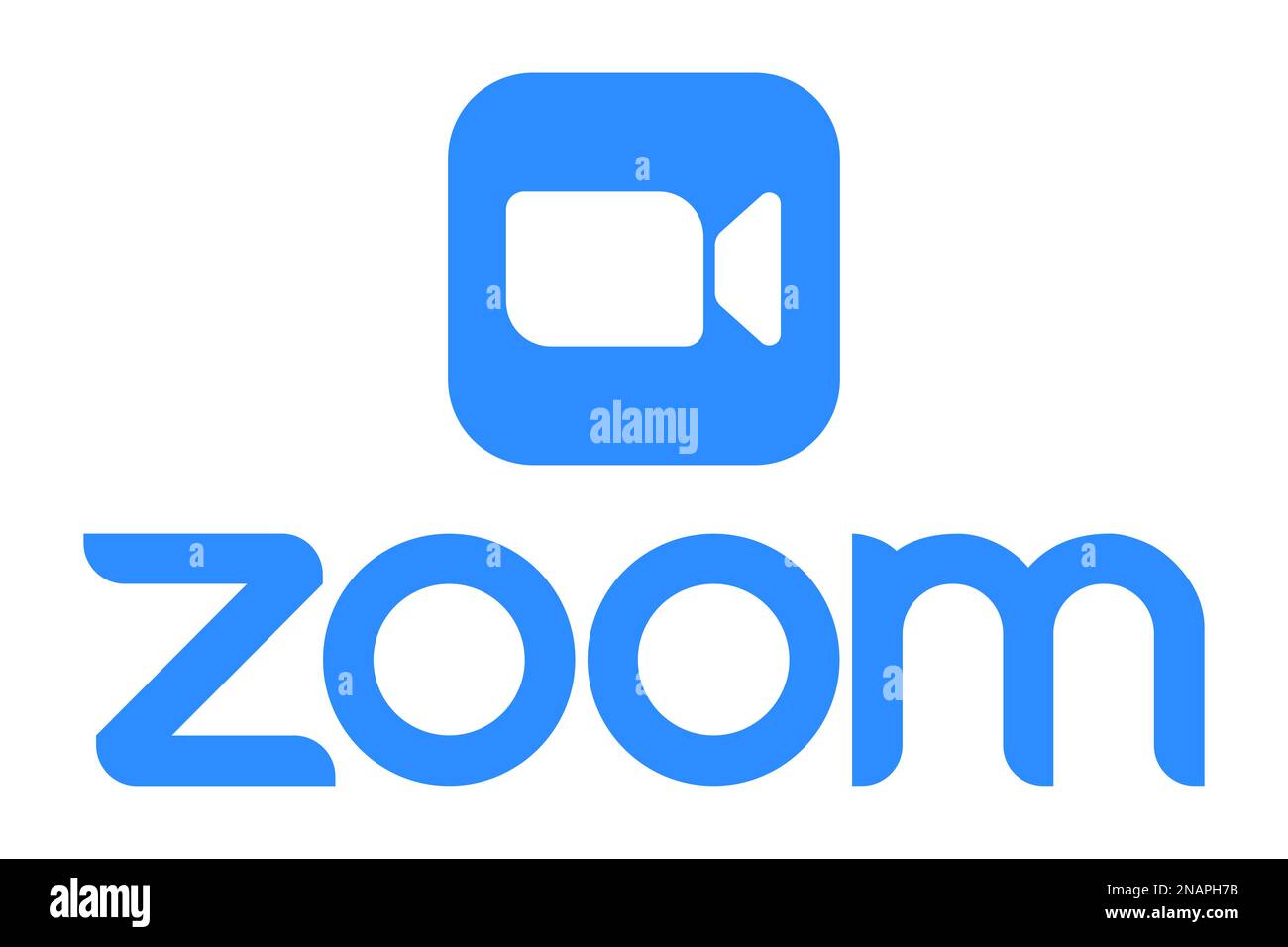 Zoom logo and inscription on a white background. Zoom icon Stock Vector
