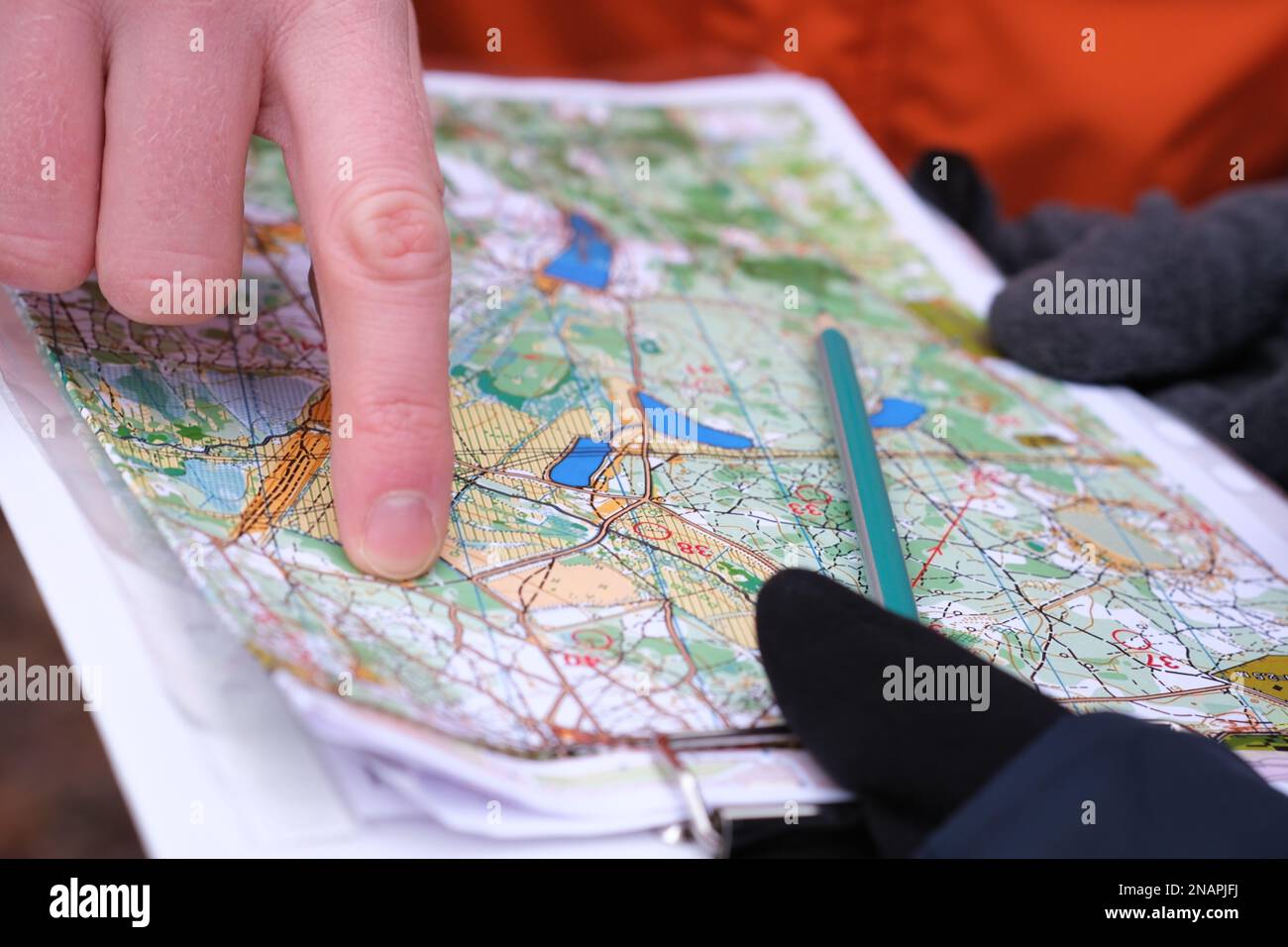 Navigating with map and compass. High quality photo Stock Photo - Alamy