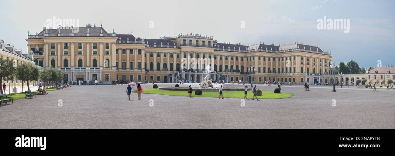 Schonbrunn palace panorama in Vienna Austria on a sunny day Stock Photo