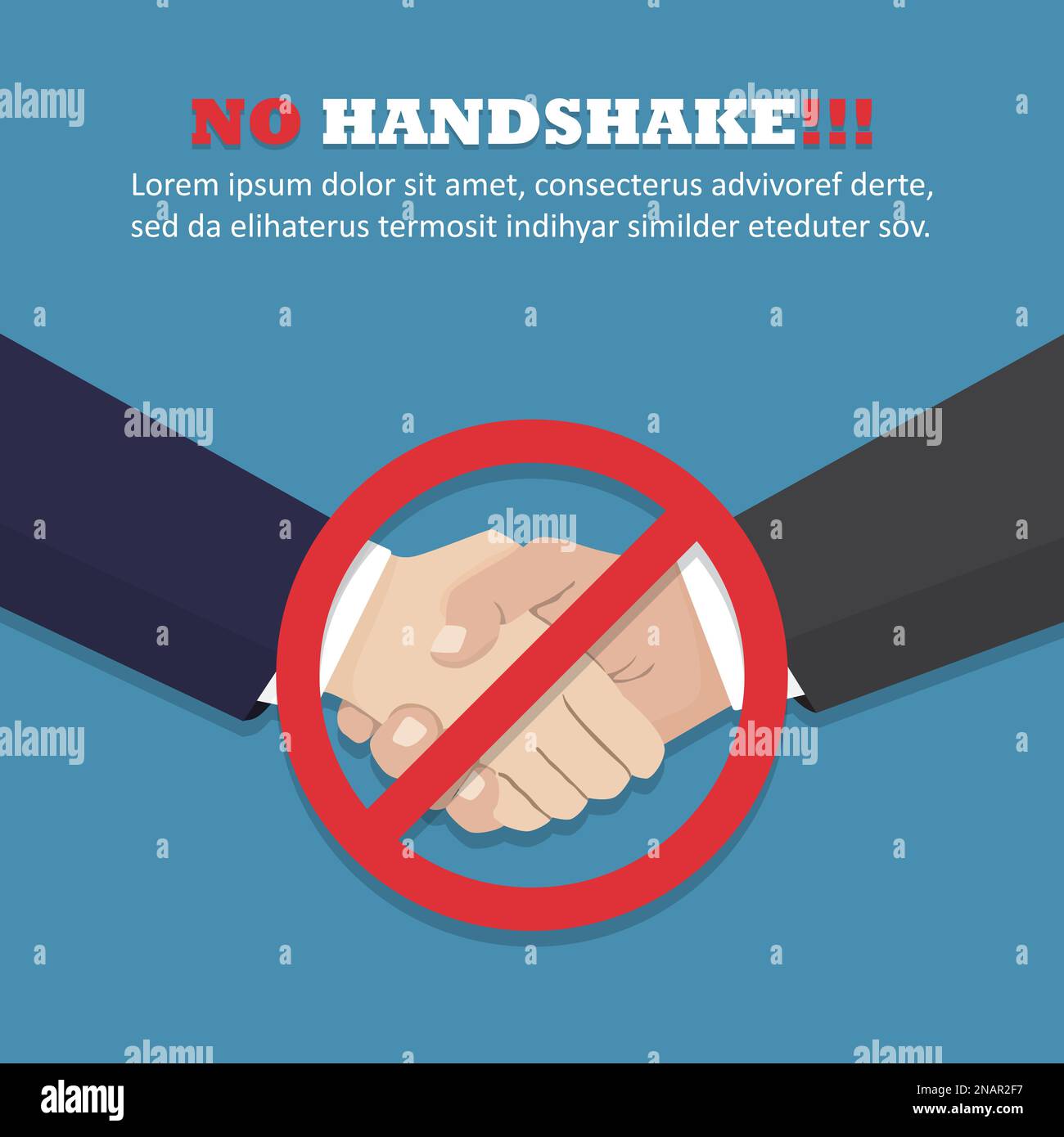 No handshake concept in a flat design. Vector illustration Stock Vector