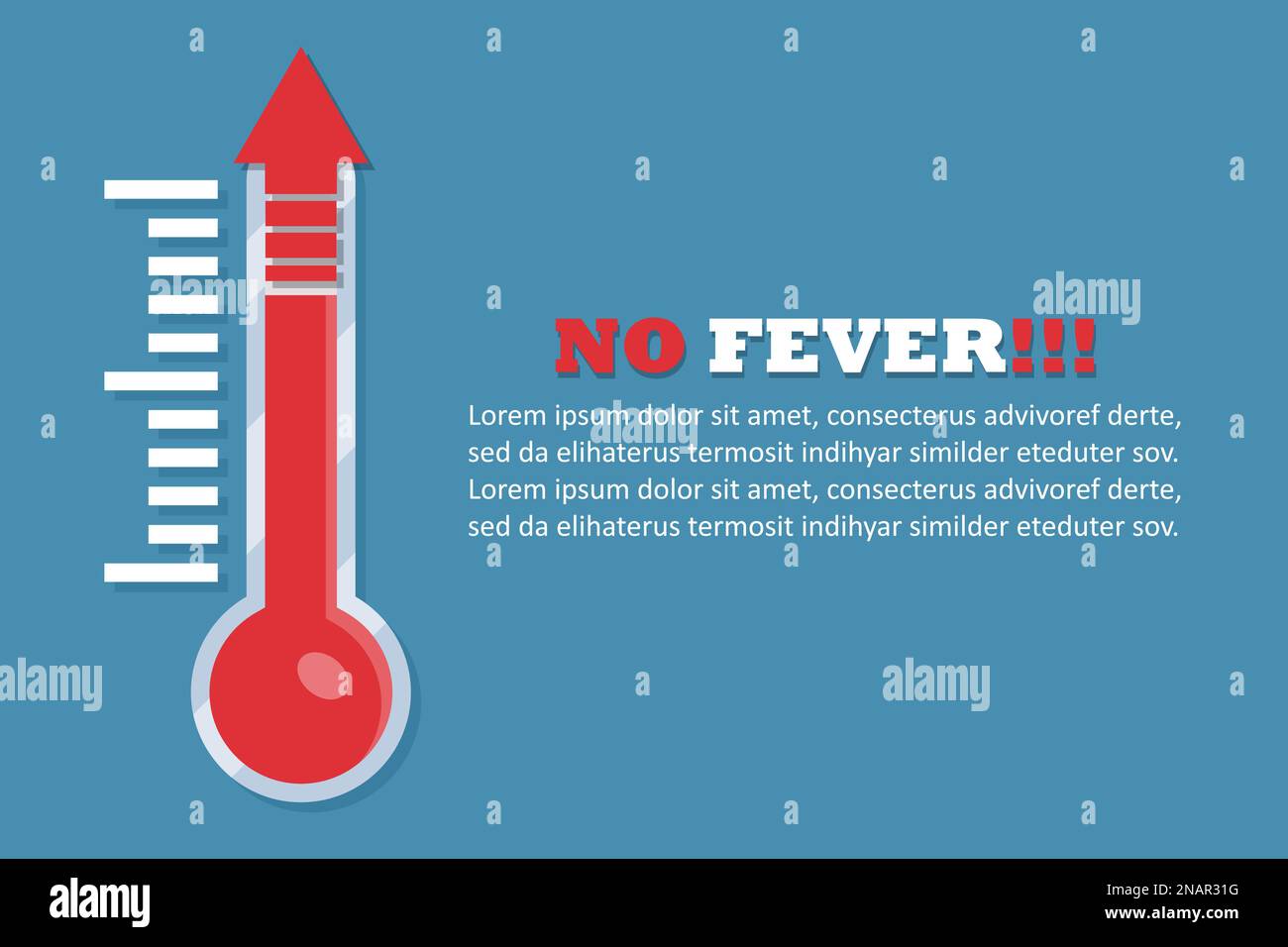 No fever concept in a flat design. Vector illustration Stock Vector