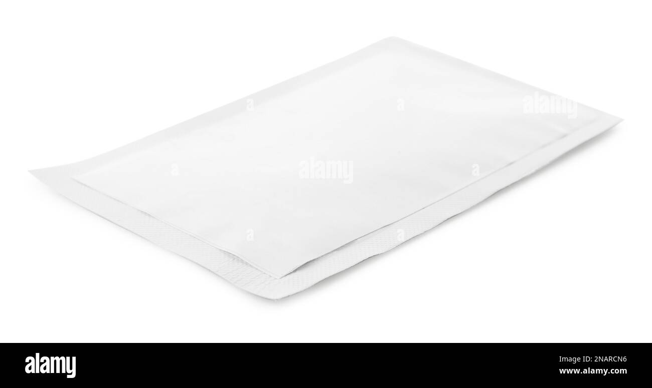 One blank medicine sachet isolated on white Stock Photo Alamy