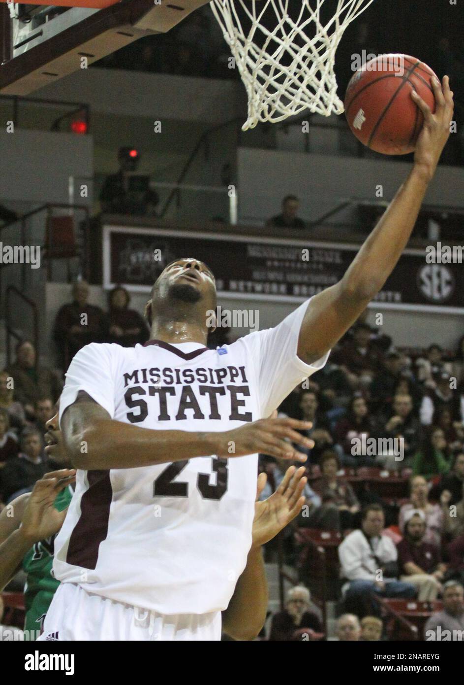 Mississippi State's Moultrie (23) goes up to the basket during