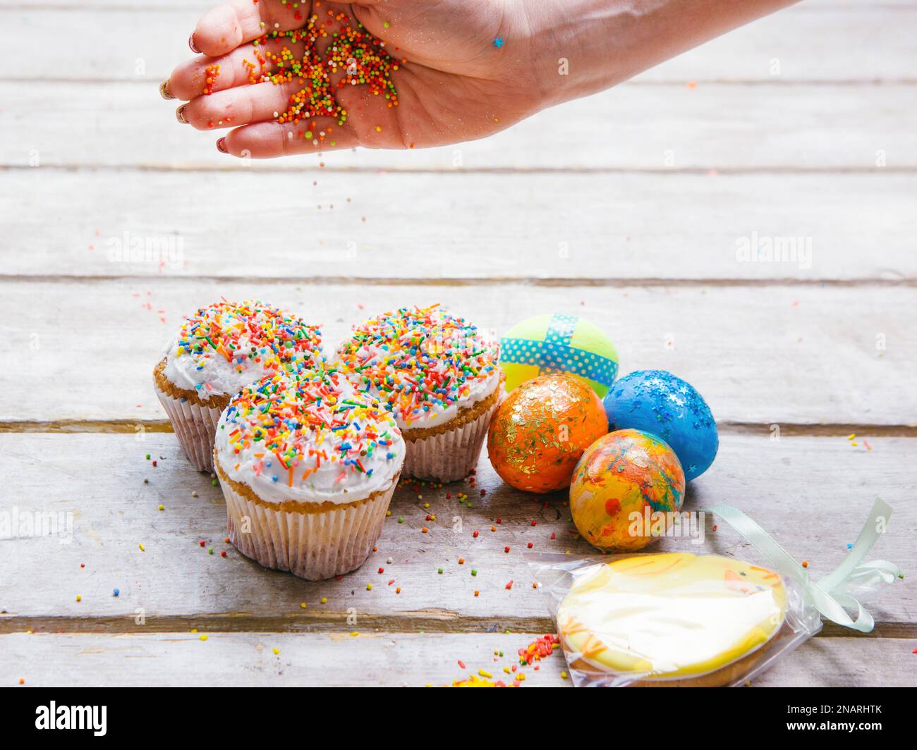 easter cakes decorating food stylist festive food Stock Photo