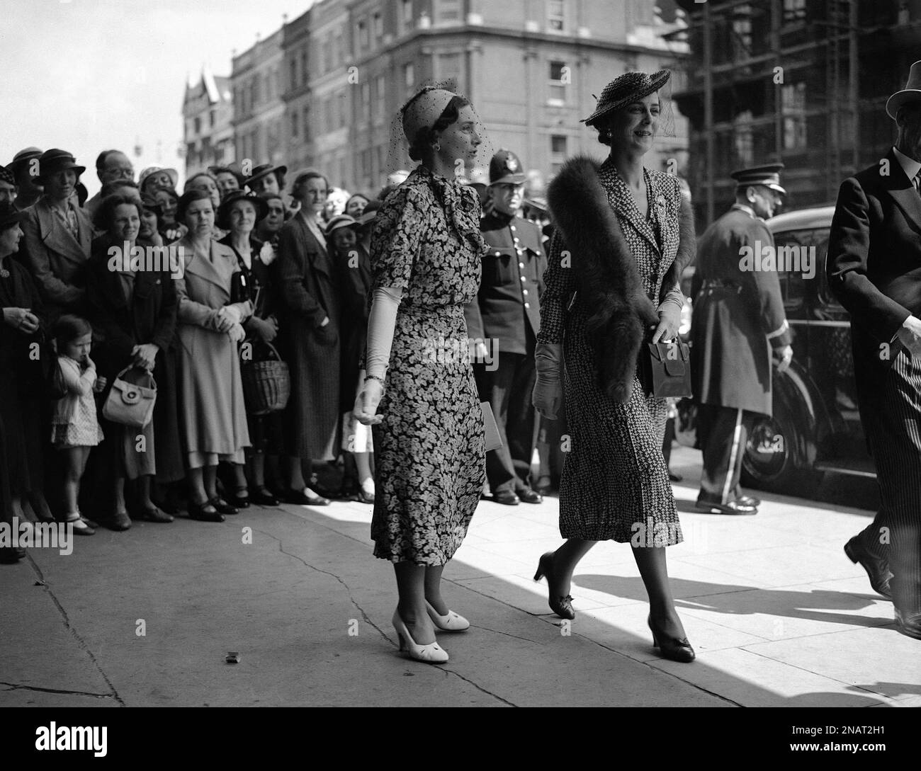 The Duchess of Gloucester, left, and the Duchess of Kent arriving at