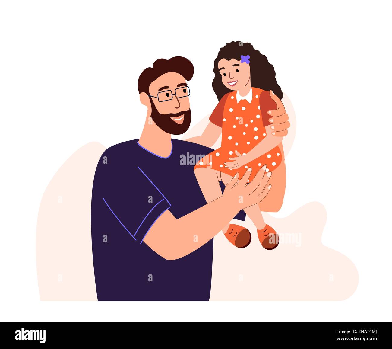 Father and Daughter spend time together.Happy father Daddy keep child