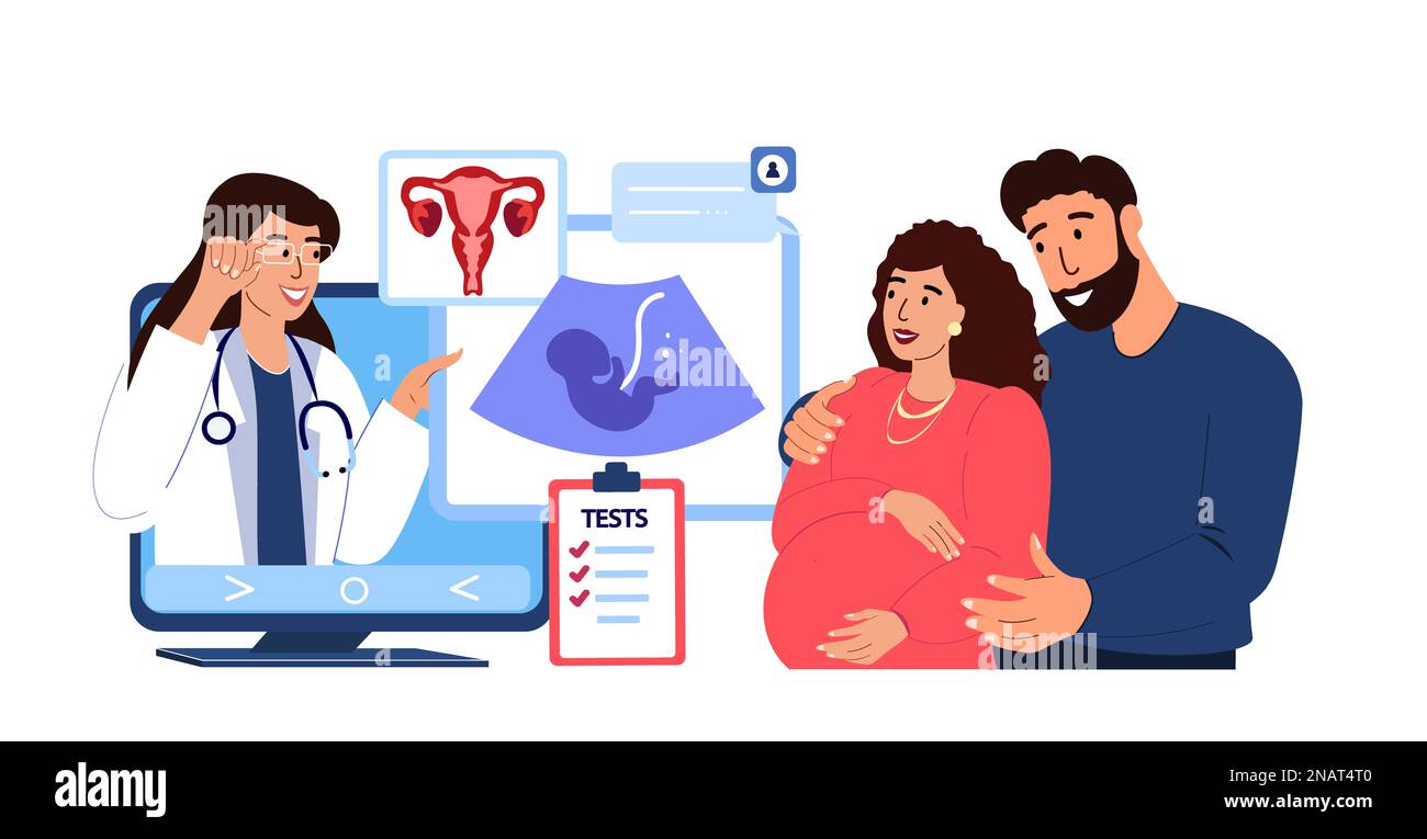 Gynecologist Doctor Consultate Pregnant Woman and Digital