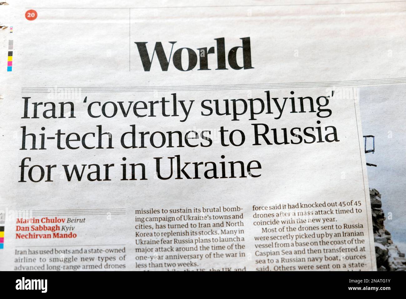 'Iran 'covertly supplying' hitech drones to Russia for war in Ukraine' Guardian newspaper