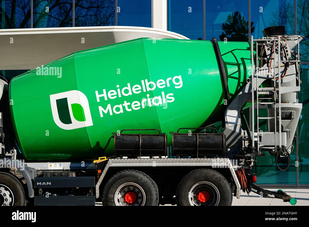 Heidelberg, Germany. 13th Feb, 2023. A company logo of the building