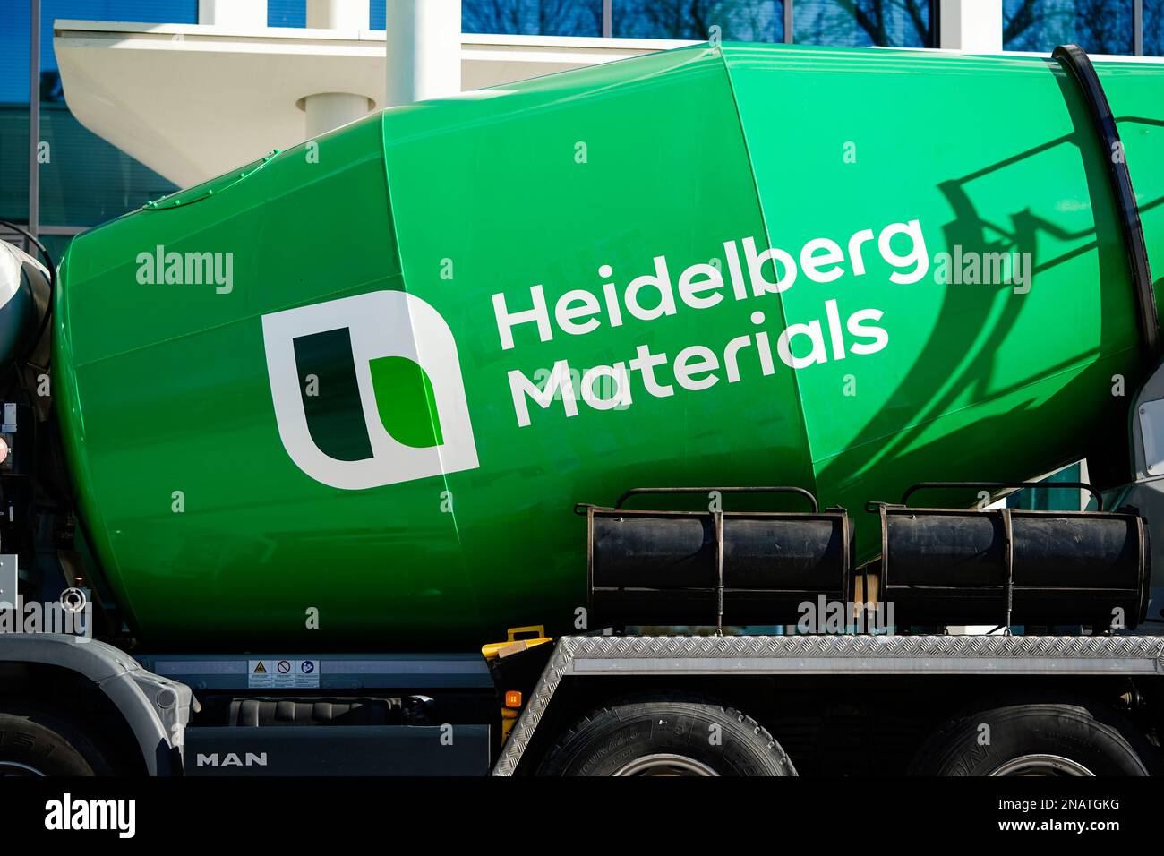 Heidelberg, Germany. 13th Feb, 2023. A company logo of the building