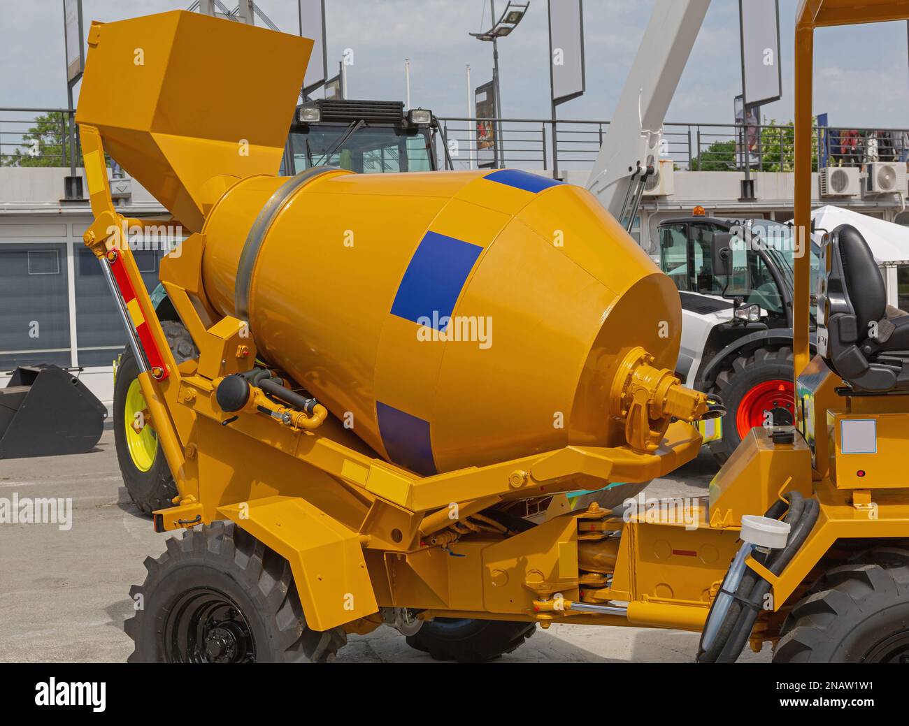 Self Loading Cement Mixer Vehicle at Construction Site Stock Photo - Alamy