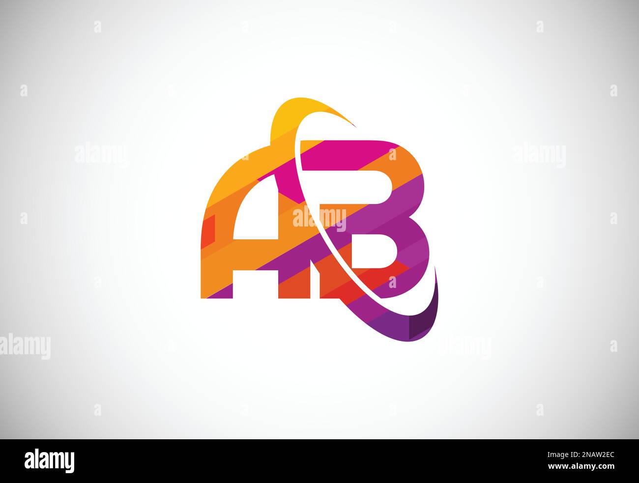 Initial Letter A B Low Poly Logo Design Vector Template. Graphic ...