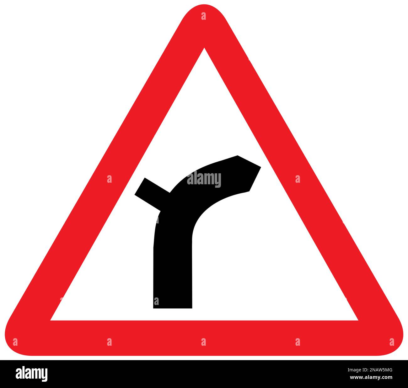 Junction on a bend British road sign Stock Photo - Alamy