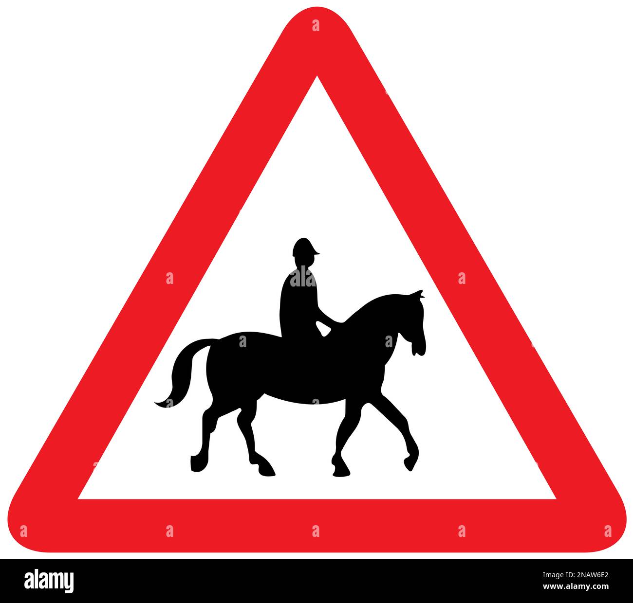 Accompanied horses British road sign Stock Photo