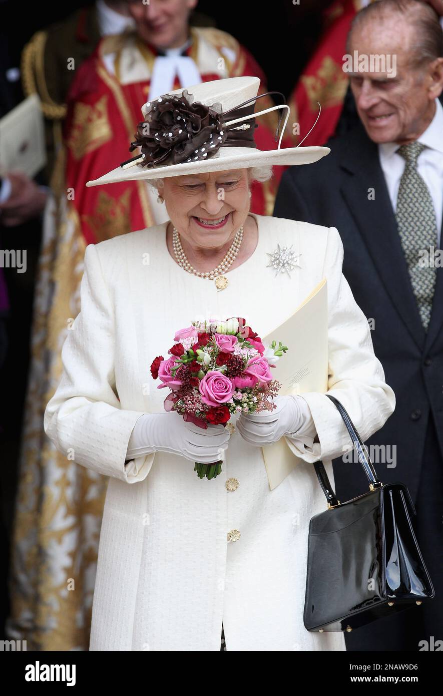 Britain's Queen Elizabeth II leaves a service marking the 400th ...