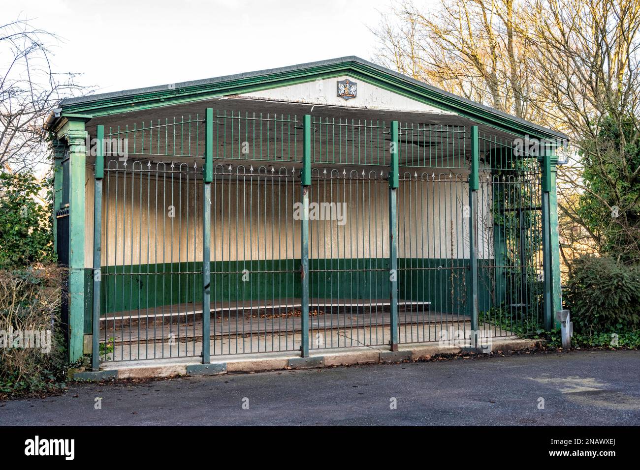 Bandstand in Norhternhay Gardens, to the north of Rougemont Castle, Exeter, Devon, UK. Stock Photo