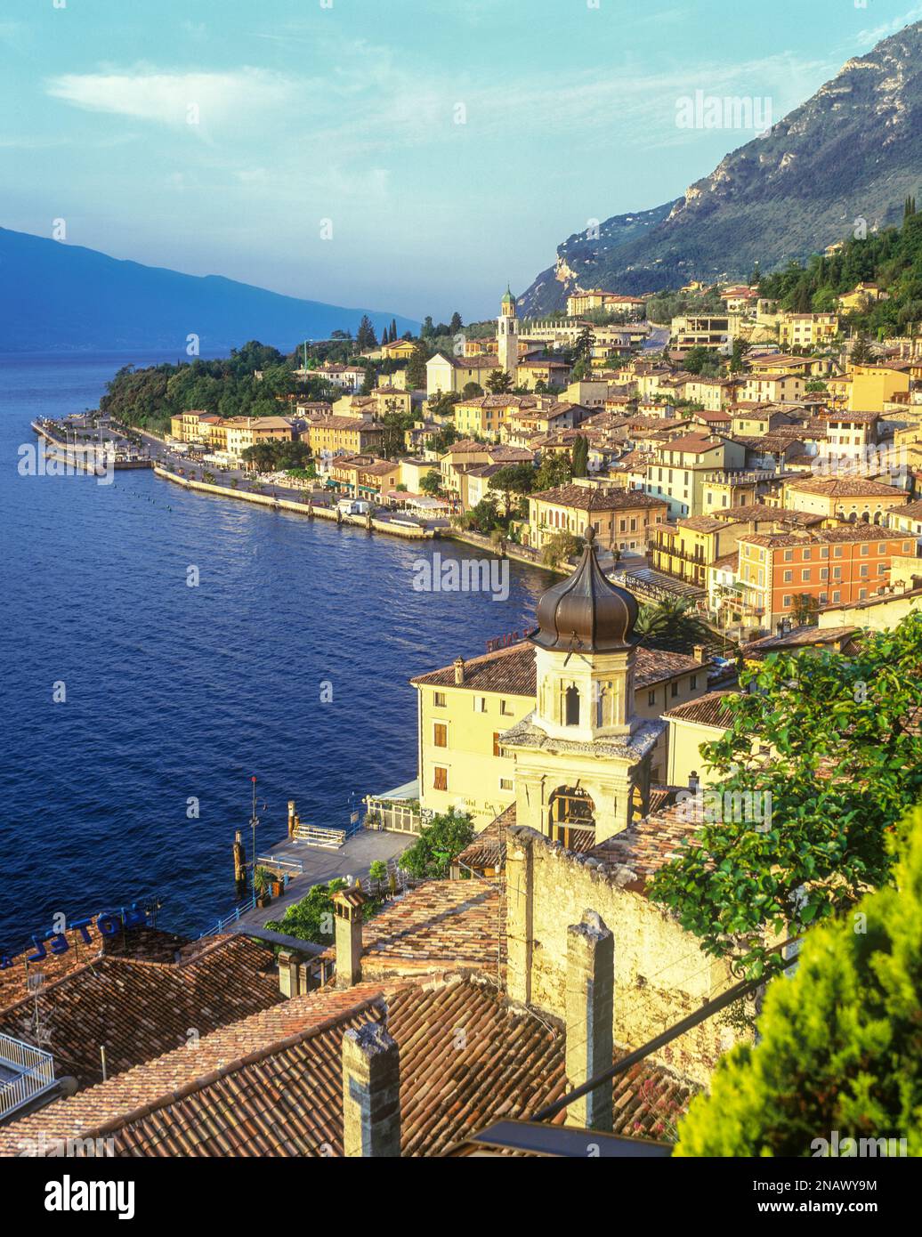 SAN BENEDETTO CHURCH LIMONE SUL GARDA RIVIERA DEL LIMONE LAKE GARDA LOMBARDY ITALY Stock Photo