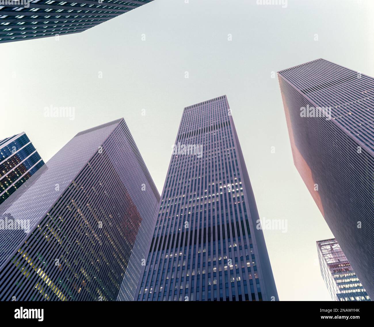 TALL OFFICE BUILDINGS SIXTH AVENUE MANHATTAN NEW YORK CITY USA Stock Photo
