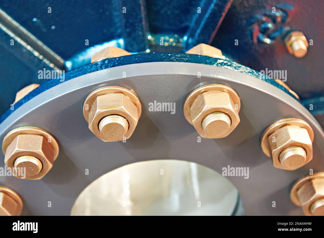Bolt and nuts on industrial equipment Stock Photo Alamy