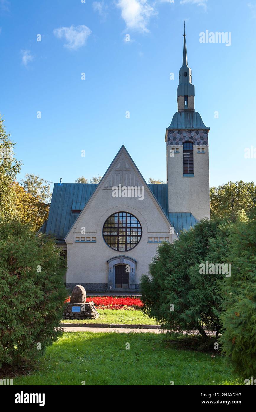Zelenogorsk, Russia-circa Sep, 2021: Evangelical Lutheran Church, Church of the Transfiguration of the Lord. Zelenogorsk, St. Petersburg Stock Photo