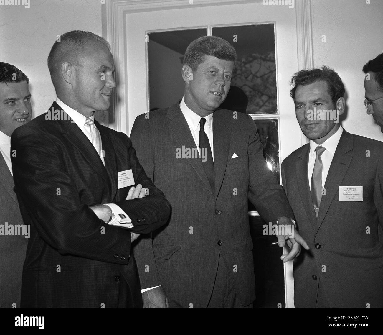 President John F. Kennedy poses with Soviet Cosmonaut Major Gherman S ...