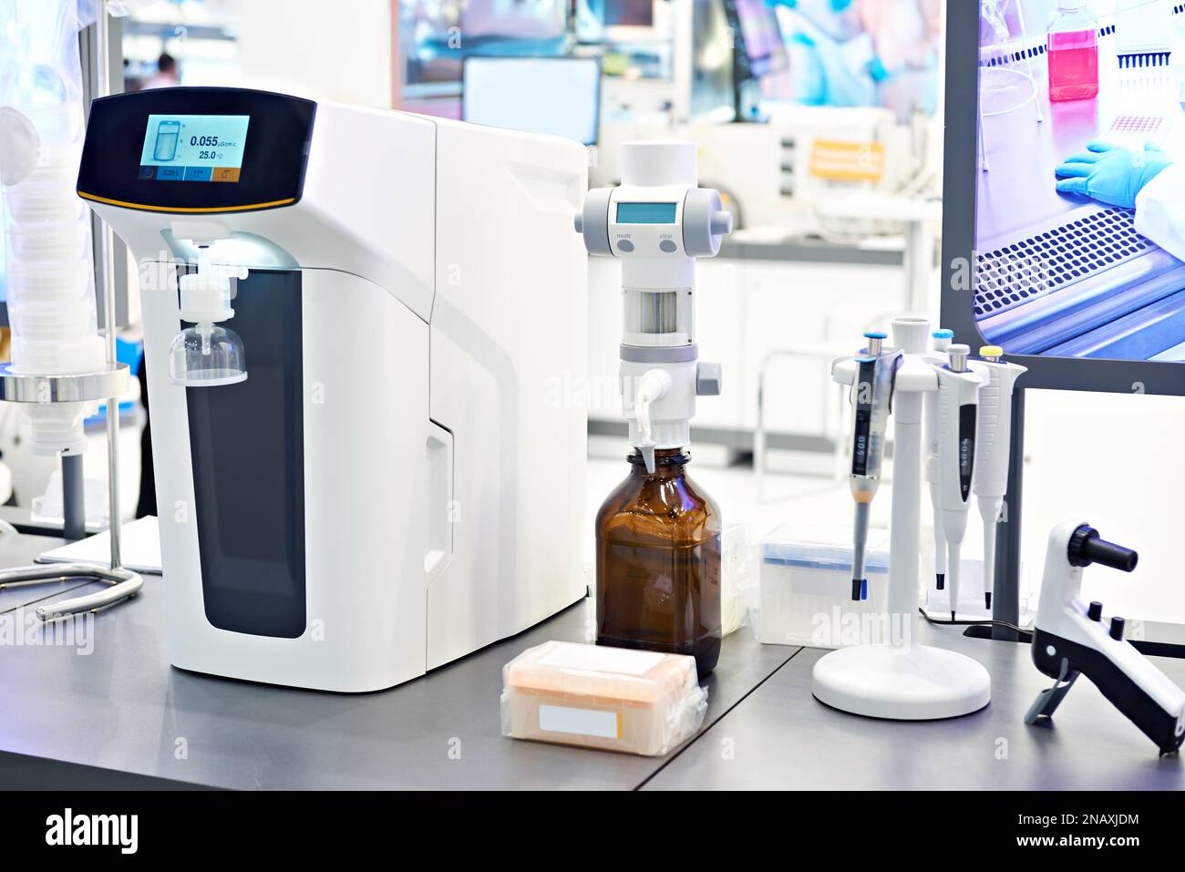 Chemical equipment for laboratory in exhibition Stock Photo Alamy