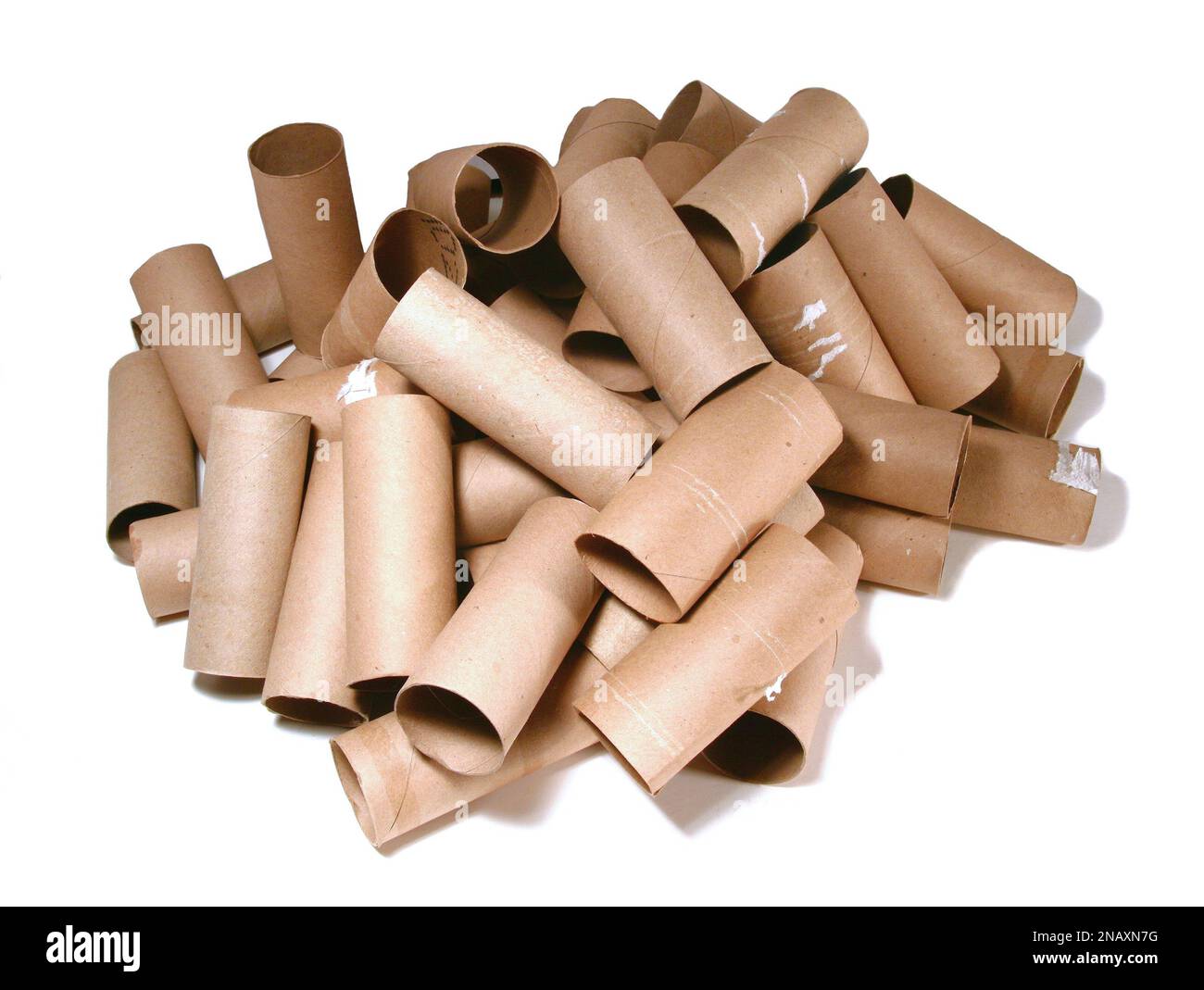 pile of cardboard toilet paper rollers Stock Photo Alamy