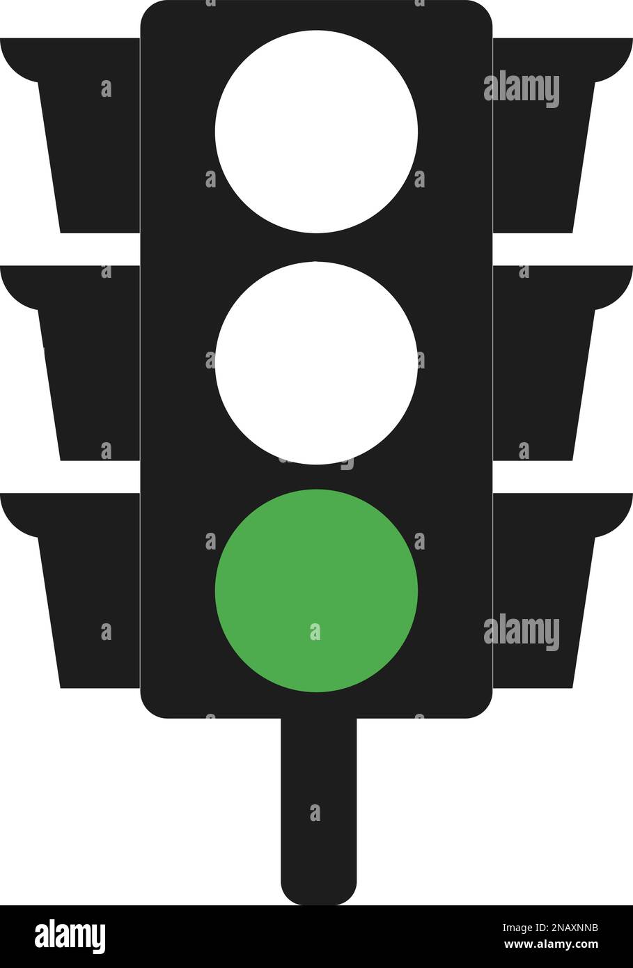 Green Traffic Light vector icon. Traffic signal sign. Go signal Road Instruction, regulation symbol, traffic rules design element Stock Vector