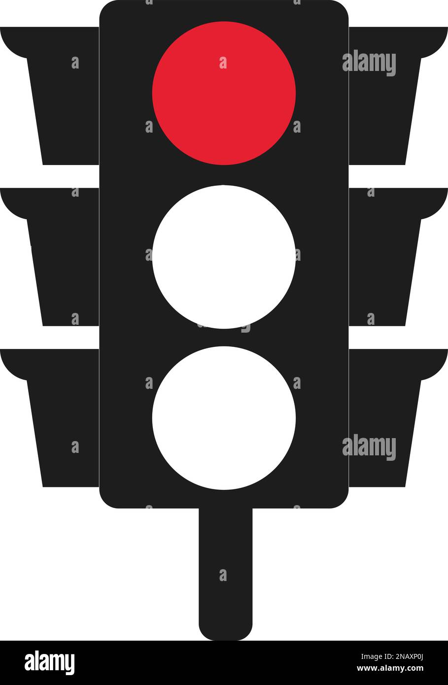 Red Traffic Light vector icon. Traffic signal sign. Stoplight. Road Instruction, regulation symbol, traffic rules design element Stock Vector