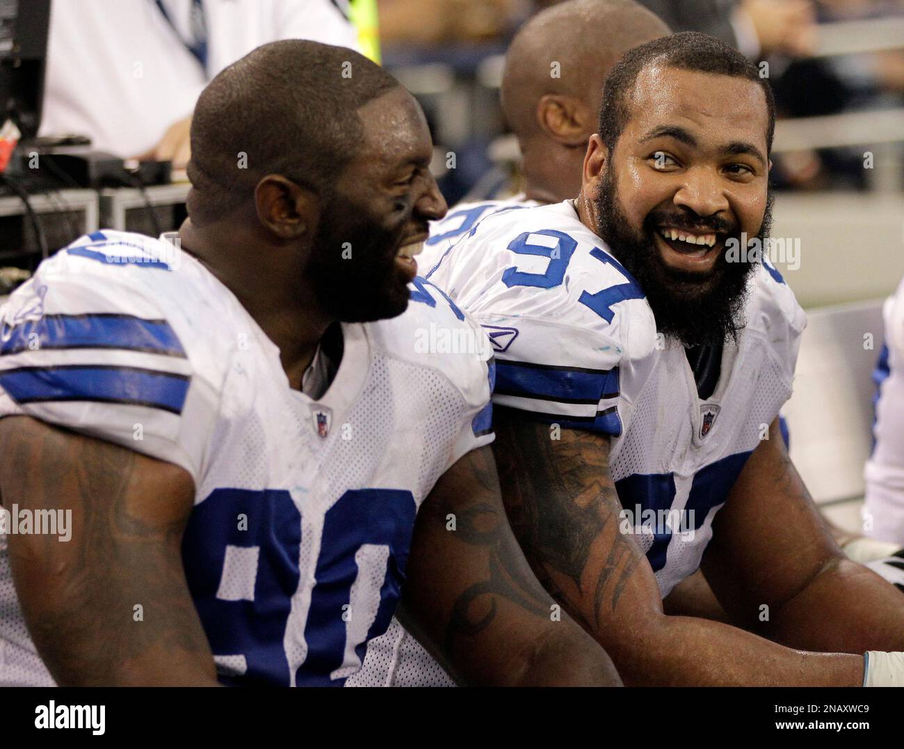 Dallas Cowboys defensive end Jason Hatcher (97) after making an ...