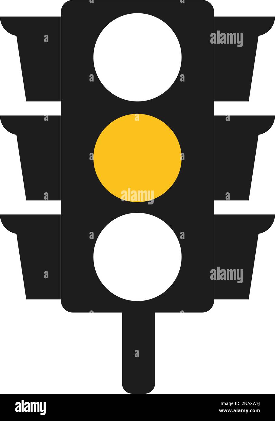 Yellow Traffic Light vector icon. Traffic signal sign. Wait signal Road Instruction, regulation symbol, traffic rules design element Stock Vector