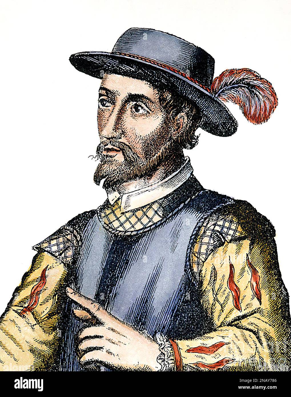 Ponce de Leon. Portrait of the Spanish explorer and conquistador, Juan Ponce de León (1474-1521), engraving, 17th century Stock Photo