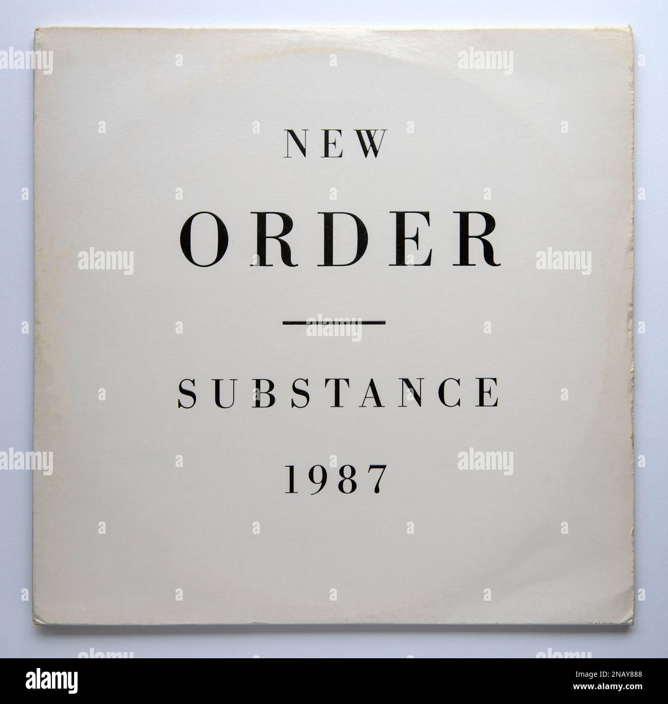 LP cover of Substance, a compilation album by Manchester band New Order, which was released in