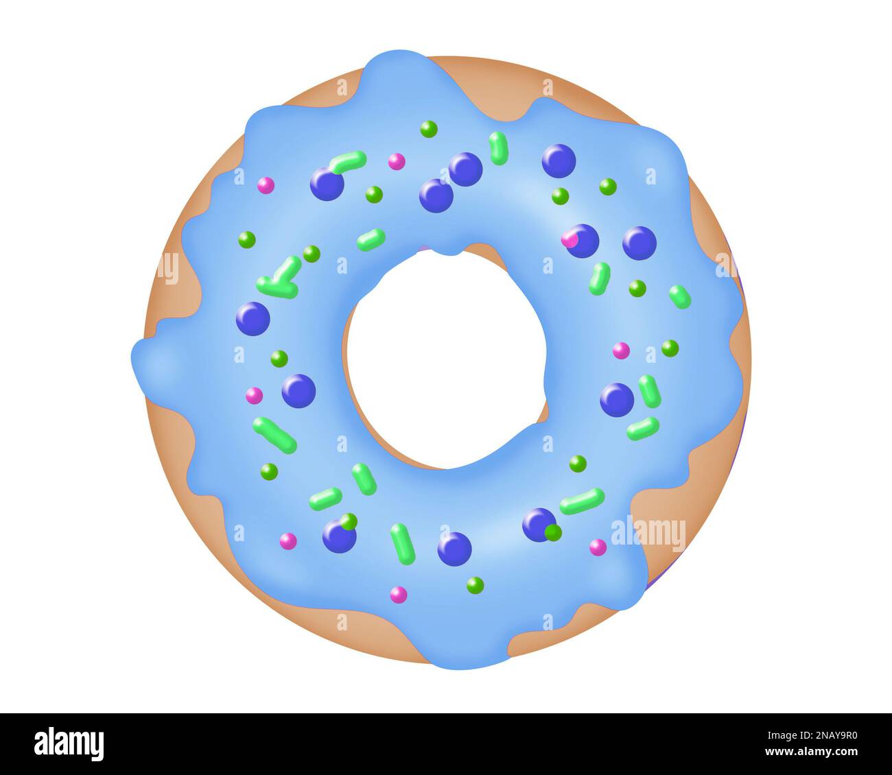 Illustration of a delicious iced donut Stock Photo