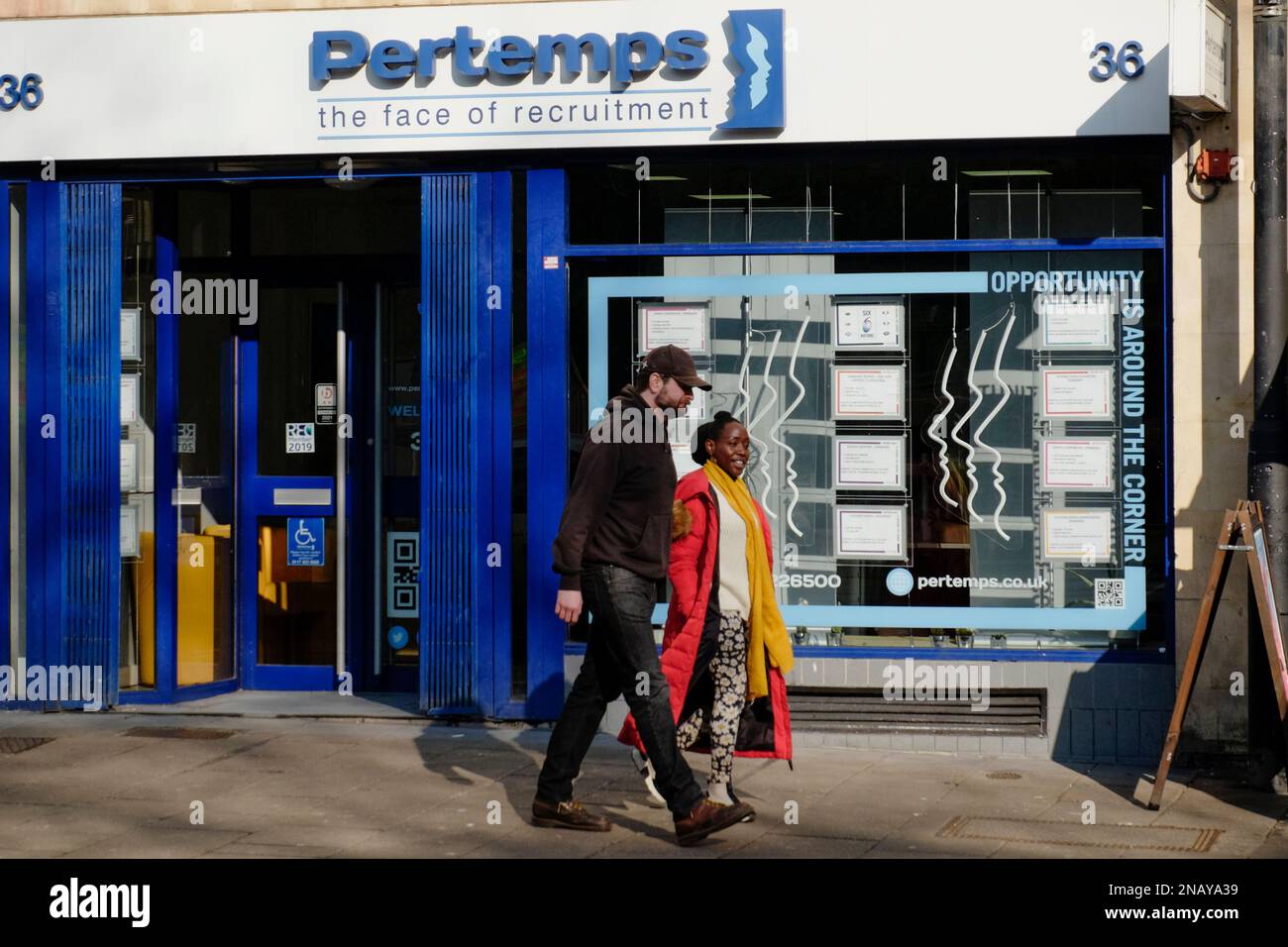 Frontages of recruitment agencies to illustrate the UK Economy 