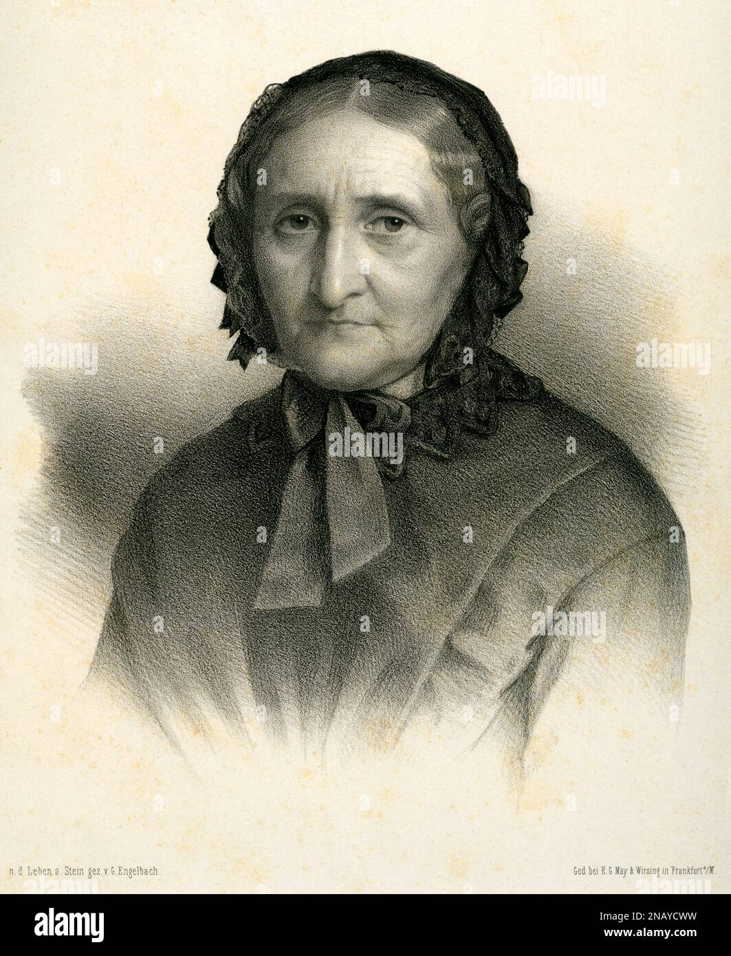 Europa, Porträt einer alten Dame , Lithographie von Georg Engelbach ...