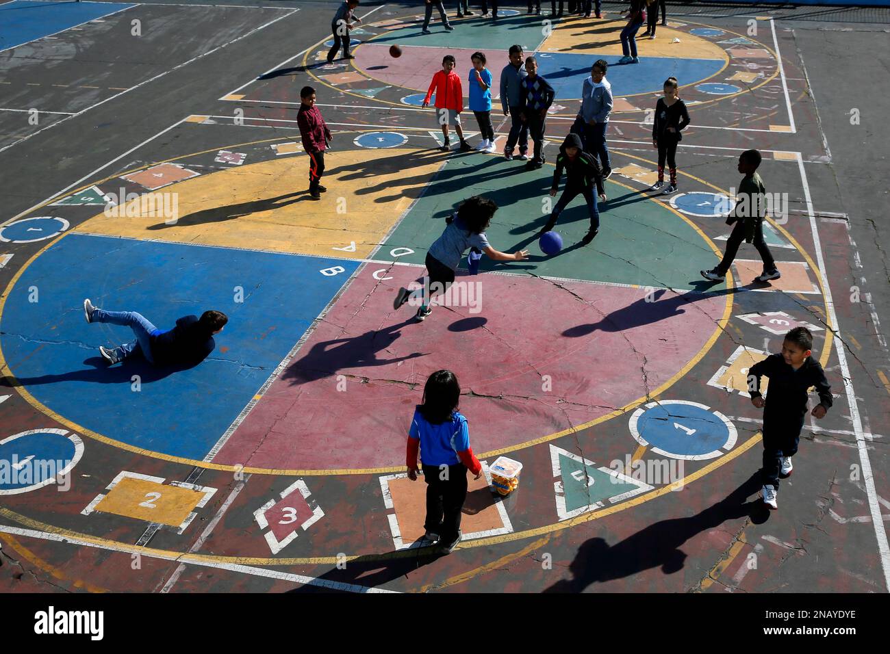 Students enjoys recess time and a game of four square at Glen Park  Elementary School in San Francisco, California, on Thursday November 3,  2016 (Michael Macor/San Francisco Chronicle via AP Stock Photo 