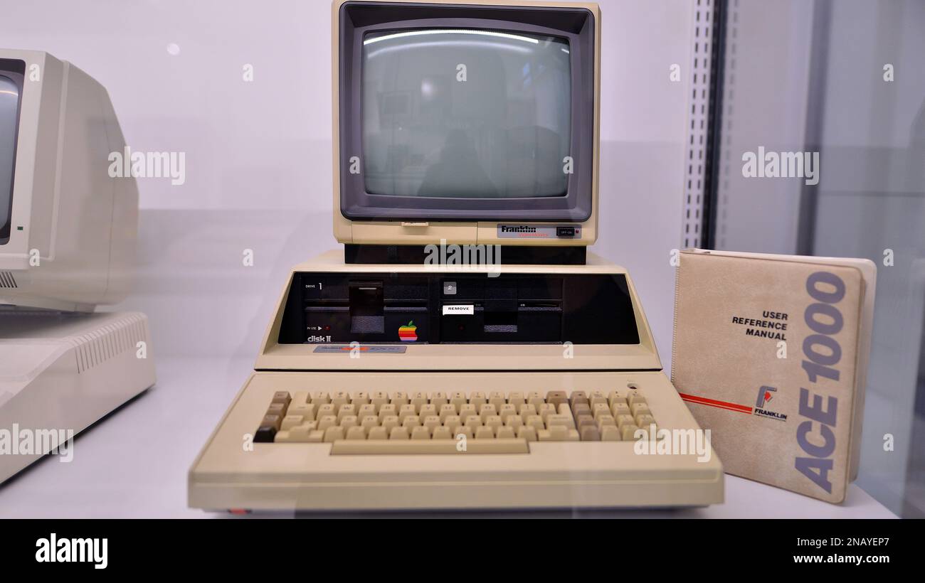 Warsaw, Poland. 10 February 2023. Inside the Apple Museum. Franklin Ace ...