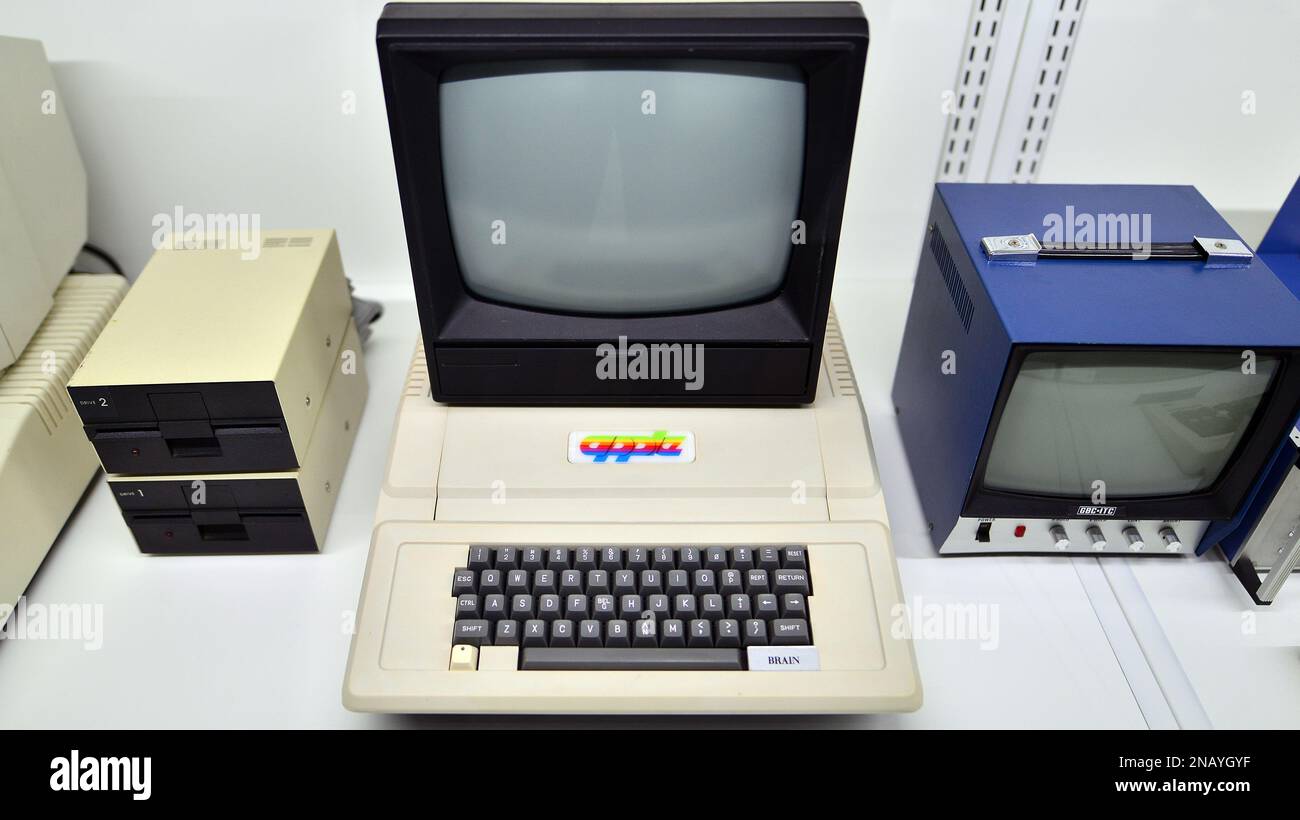Warsaw, Poland. 10 February 2023. Inside the Apple Museum. Dipa 109 computer. Stock Photo