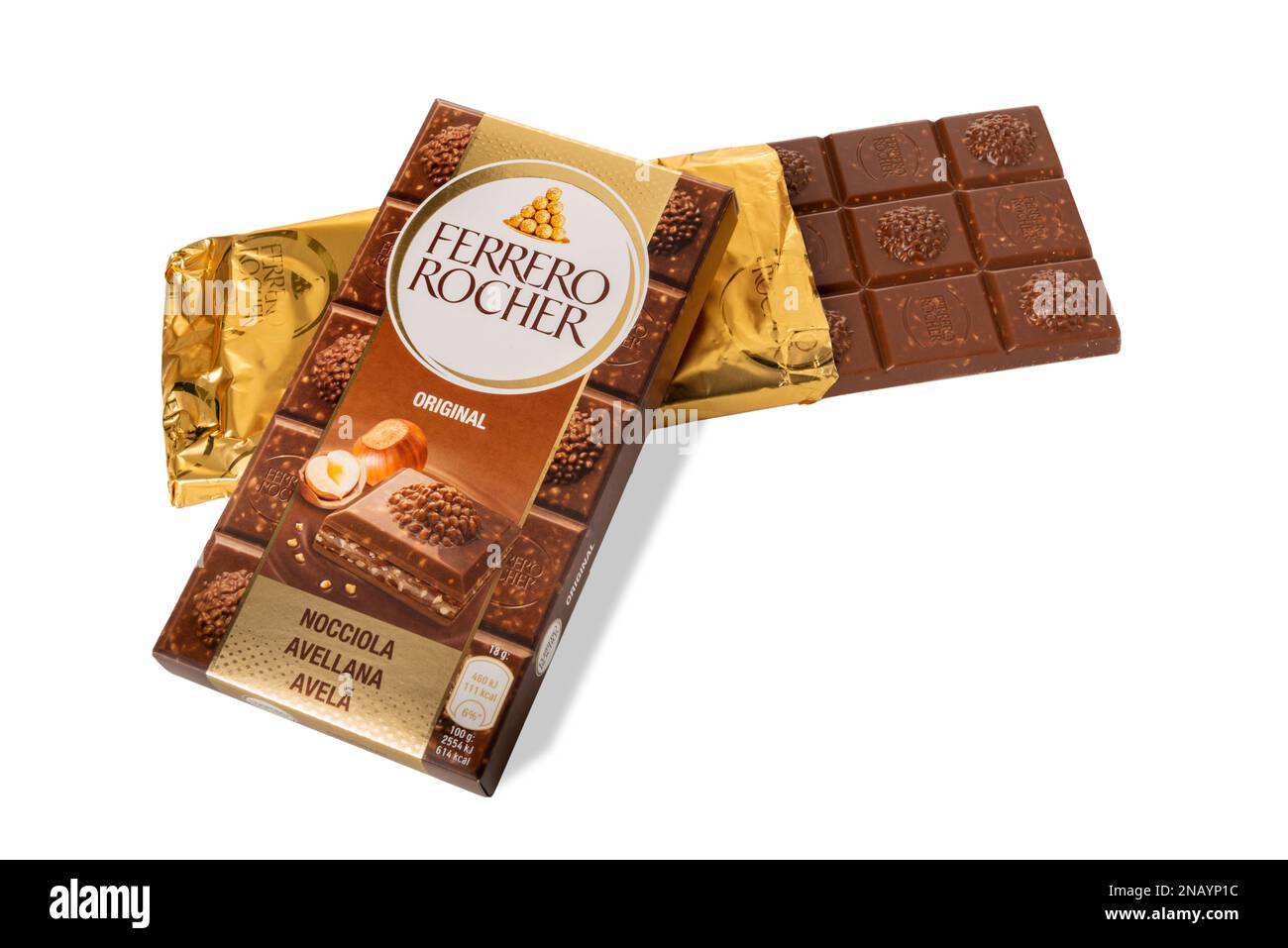 Alba, Italy February 13, 2023 Package of Ferrero Rocher bars with