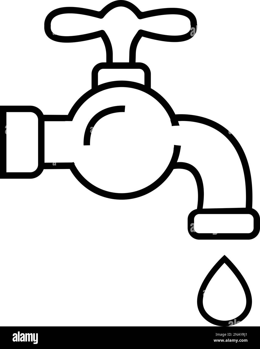 Faucet icon. Water tap. Bathroom faucet symbol outline style stock vector. Water null Stock Vector