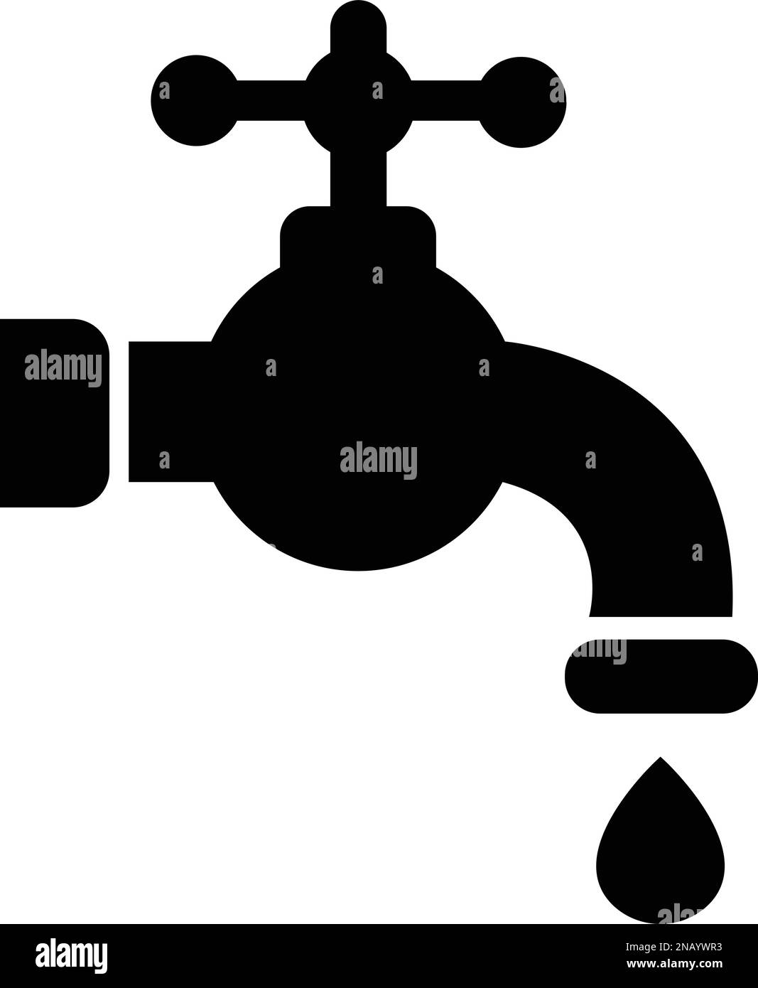 Faucet icon. Water tap. Bathroom faucet symbol flat style stock vector