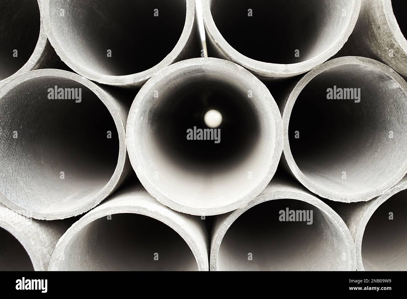 Pipes at the hardware store used for the construction. Close up