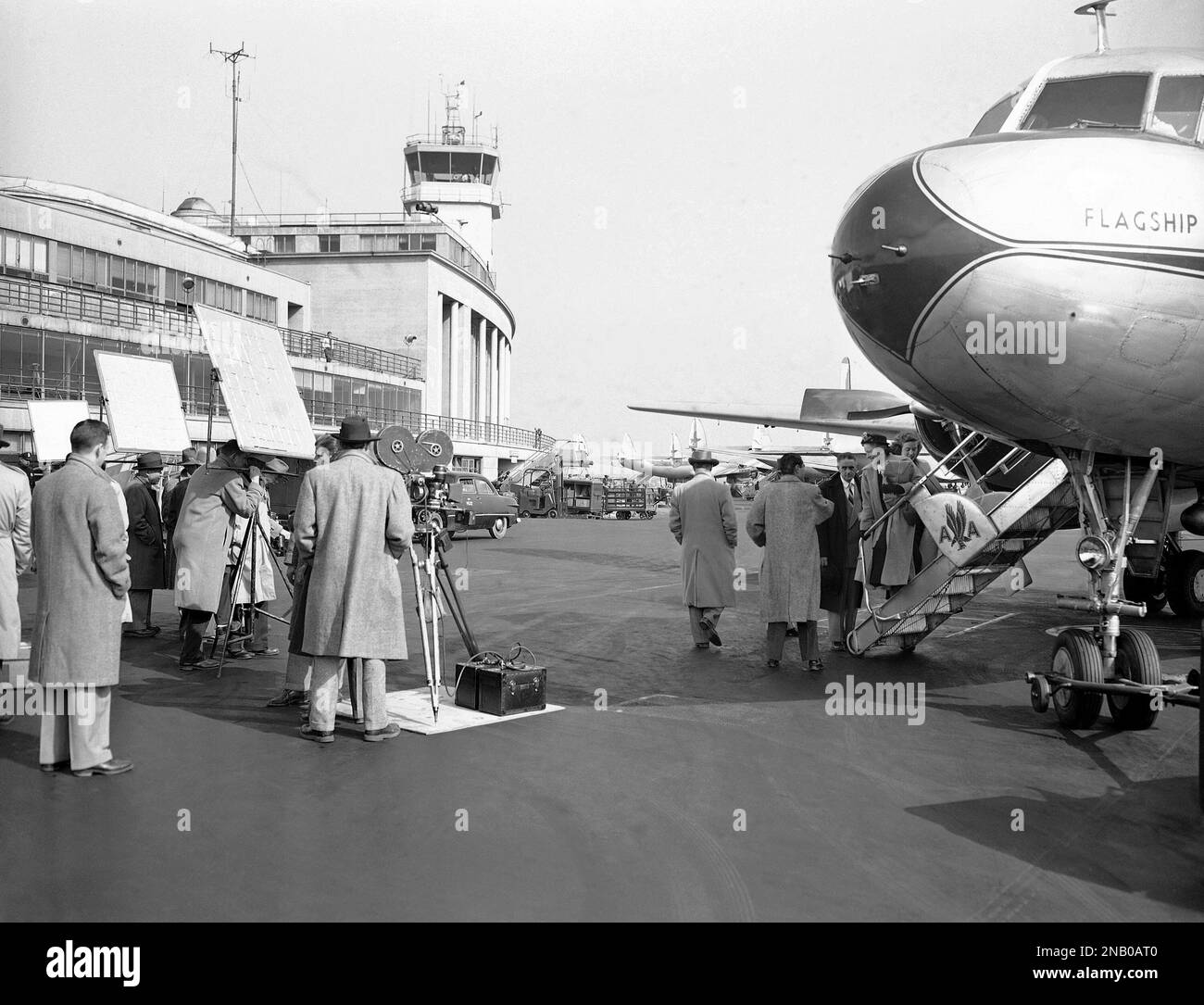 Paramount crew sets up at busy Washington National Airport to shoot